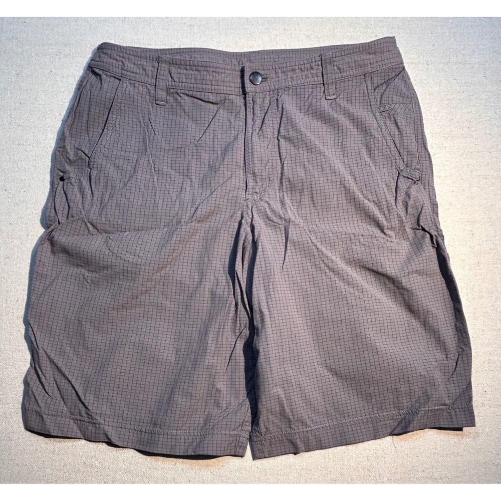 Lululemon Mens 34 Athleisure Grid Pattern Athletic Shorts Grey‎ 5 Pocket